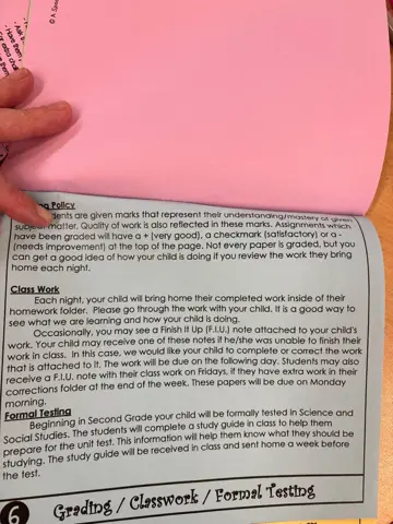 Grading, Classwork, Formal Testing page