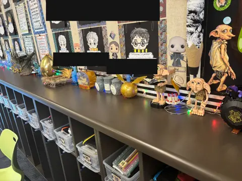 Supply counter and cubbies
